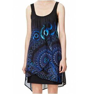 Desigual Women's Nargery Carlin Flowy Circle Print Dress Size EU 40/US Medium